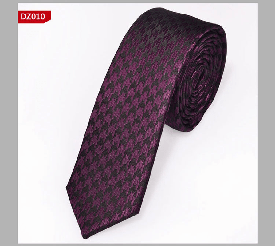 British Style Polyester Yarn Dyed Male 5Cm Narrow Tie dylinoshop