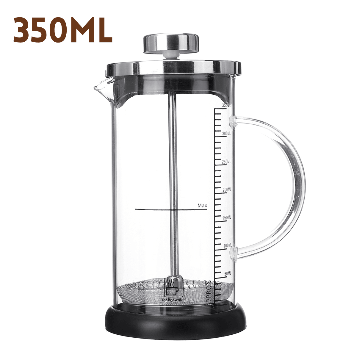 350Ml Double Wall French Coffee Plunger Tea Maker Percolator Filter Press Coffee Kettle Pot Glass Teapot MRSLM