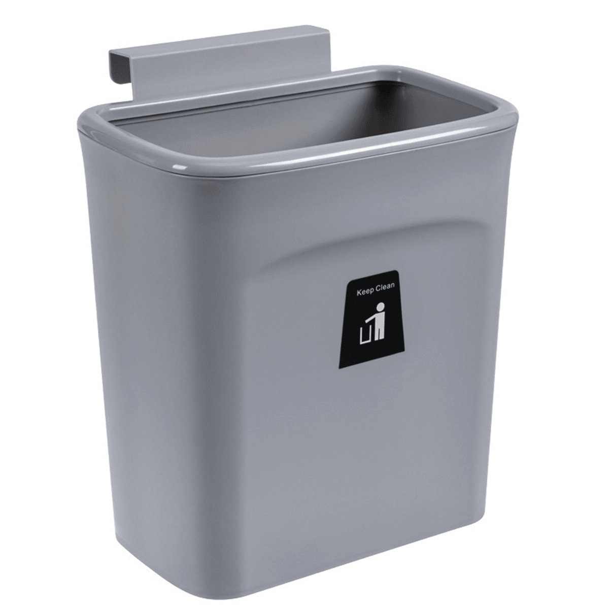 9L Cabinet Door Hanging Trash Can Slide Cover Garbage Bin Waste Storage for Kitchen Bedroom MRSLM