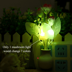 Romantic Flower Mushroom LED Night Light Sensor Baby Bed Lamp Decor US Plug MRSLM