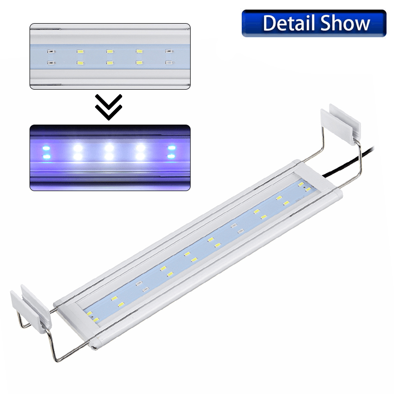 3/5/7/9W Fish Tank Light 220V LED Energy-Saving Blue+White Light Line Switch MRSLM