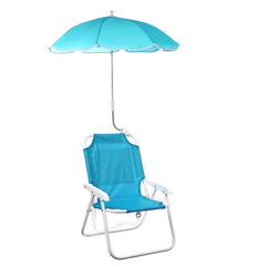 Outdoor Child Beach Chair Folding Chair with Umbrella and behind Pocket MRSLM