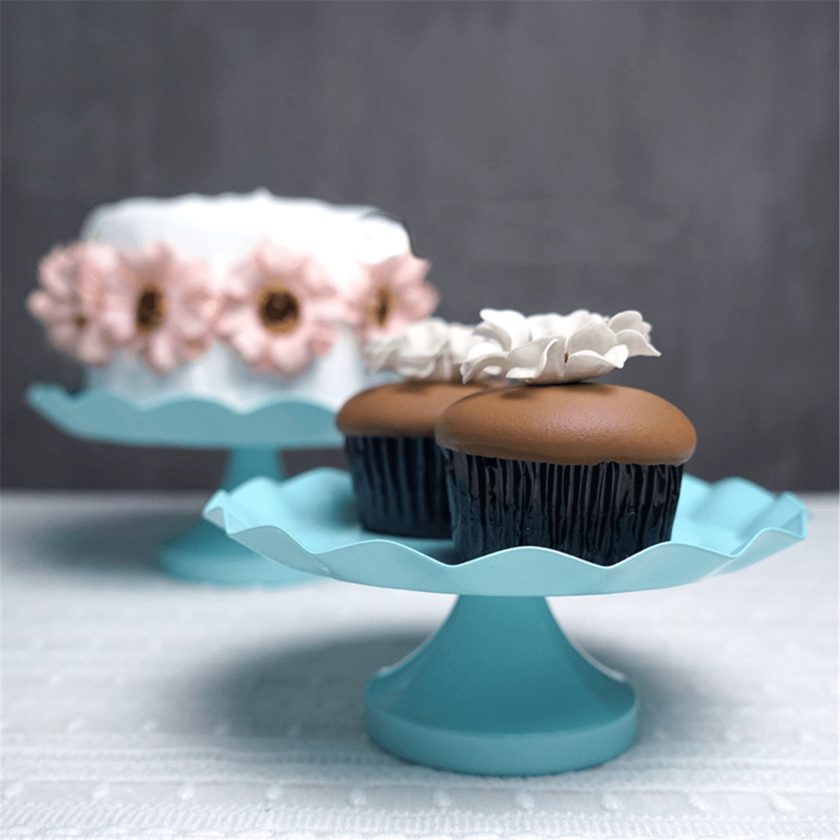 3 Size Blue round Cake Cupcake Stand Pedestal Dessert Holder Wedding Party Decorations MRSLM