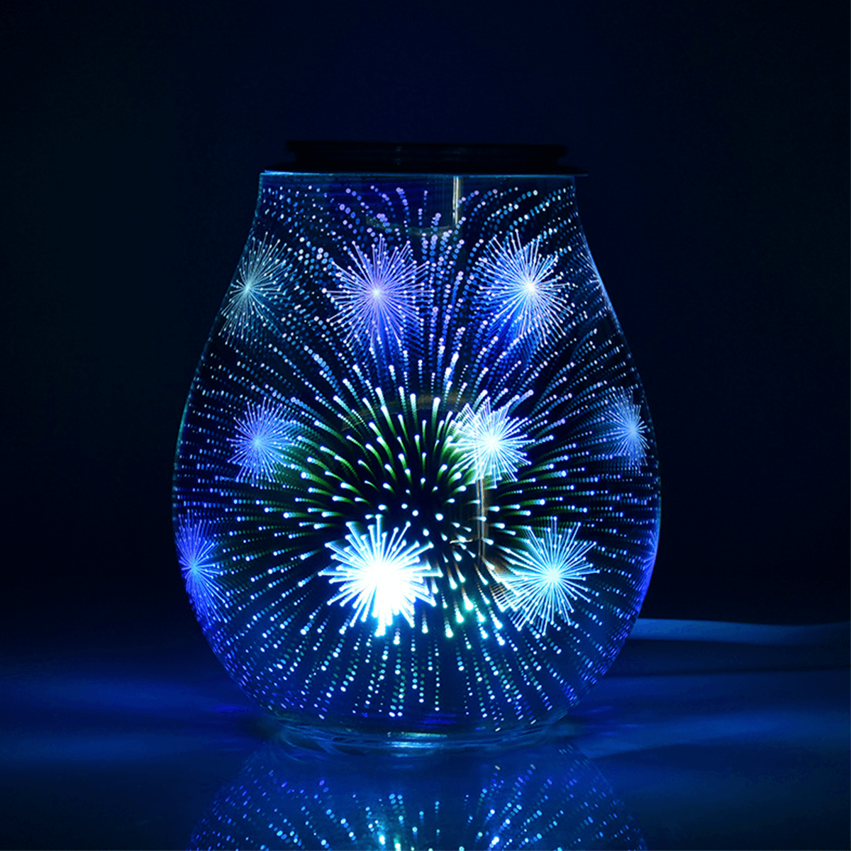 3D Glass Electric Aromatherapy Lamp Firework Pattern Colorful Lights Home Aromatherapy Machine MRSLM