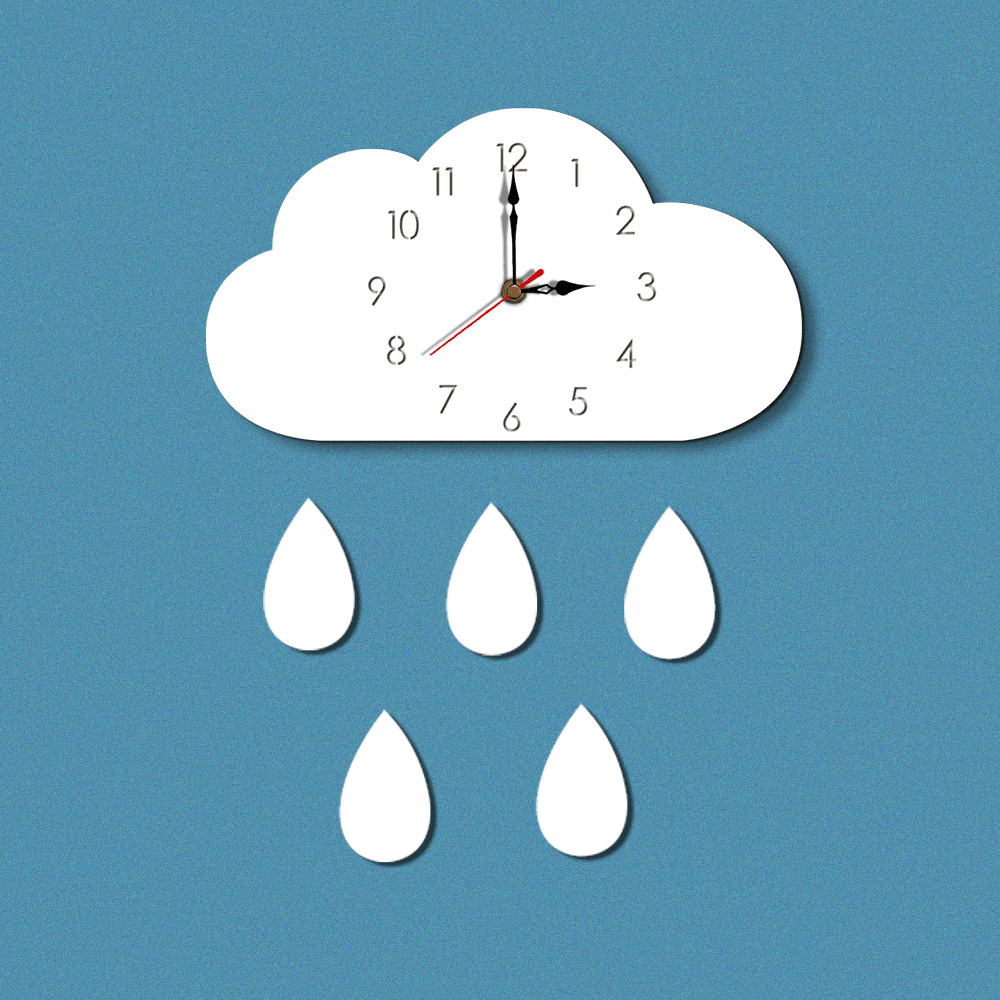 Cloud Wall Clock Home Cartoon Living Room Creative Wall Clock MRSLM