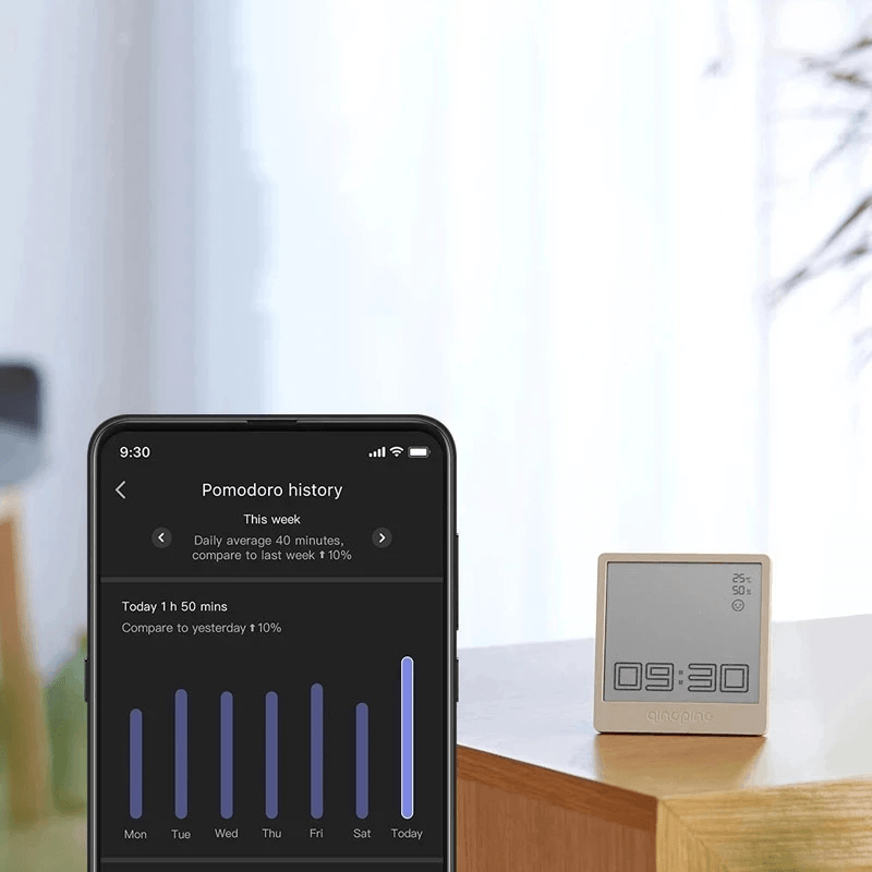 CLEARGRASS Multifunctional Bluetooth Alarm Clock Temperature Humidity Sensor Pomodoro Timer Count up Timer Smart Linkage Work with Xiaomi Mijia APP MRSLM