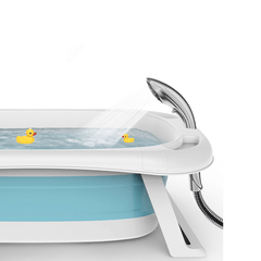 Beizhi Foldable Baby Bathtub with Electronic Temperature Universal Bath Barrel Large Size for Children MRSLM