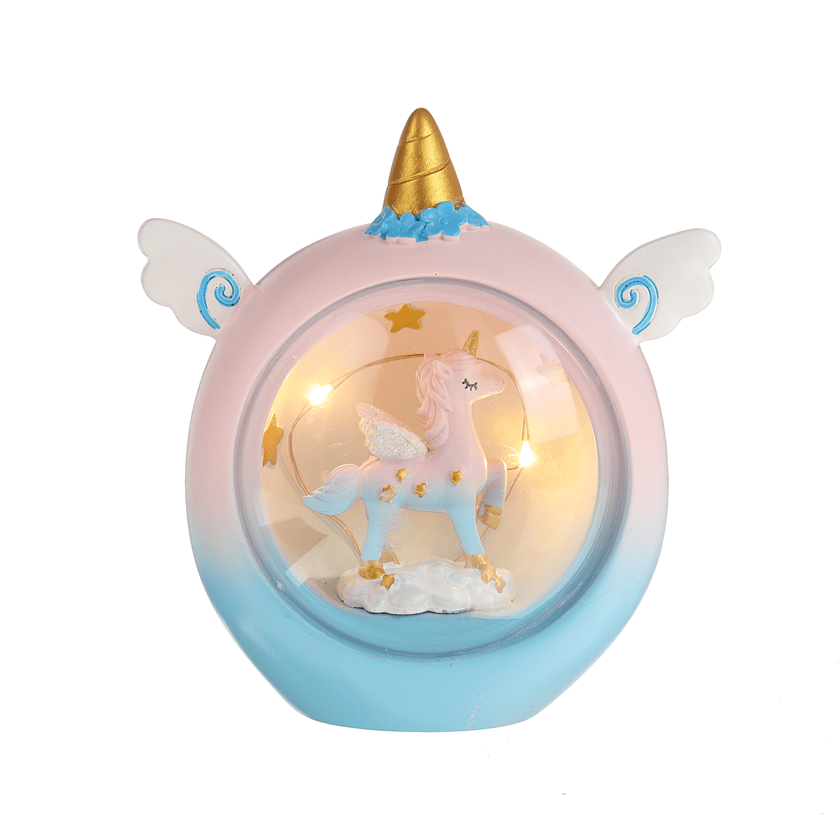 Resin Cartoon Horse Night Light Baby Study Bedroom Lamp Bedside Table Decor Gift MRSLM