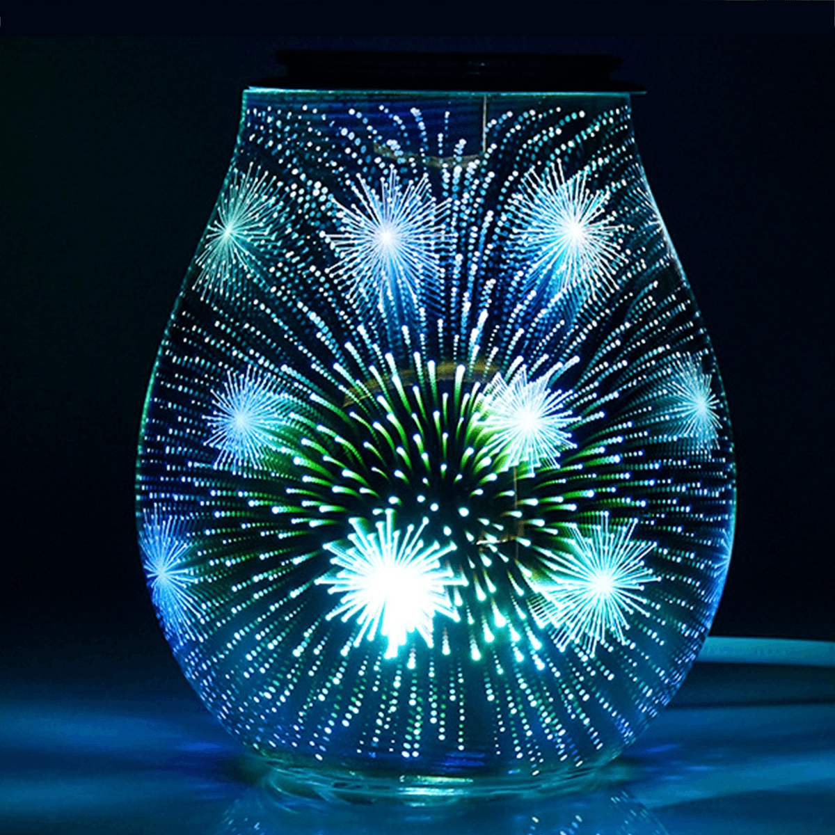 3D Glass Electric Aromatherapy Lamp Firework Pattern Colorful Lights Home Aromatherapy Machine MRSLM