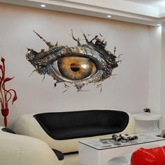 Miico Creative 3D Eye of Dinosaur Broken Wall PVC Removable Home Room Decorative Wall Door Decor Sticker MRSLM