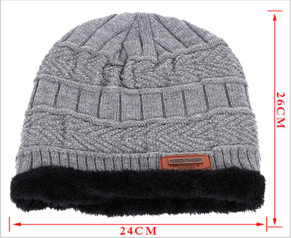 Men'S plus Fleece Knitted Hat Ladies dylinoshop