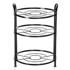 Pan Stand Pot Rack Holder Carbon Steel Cover Storage Shelf Kitchen Tool MRSLM