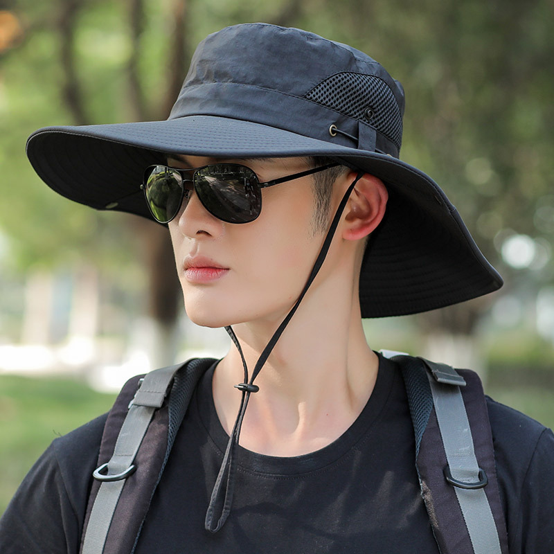 Men'S Big Brim Sun Protection Fishing Fisherman Hat dylinoshop