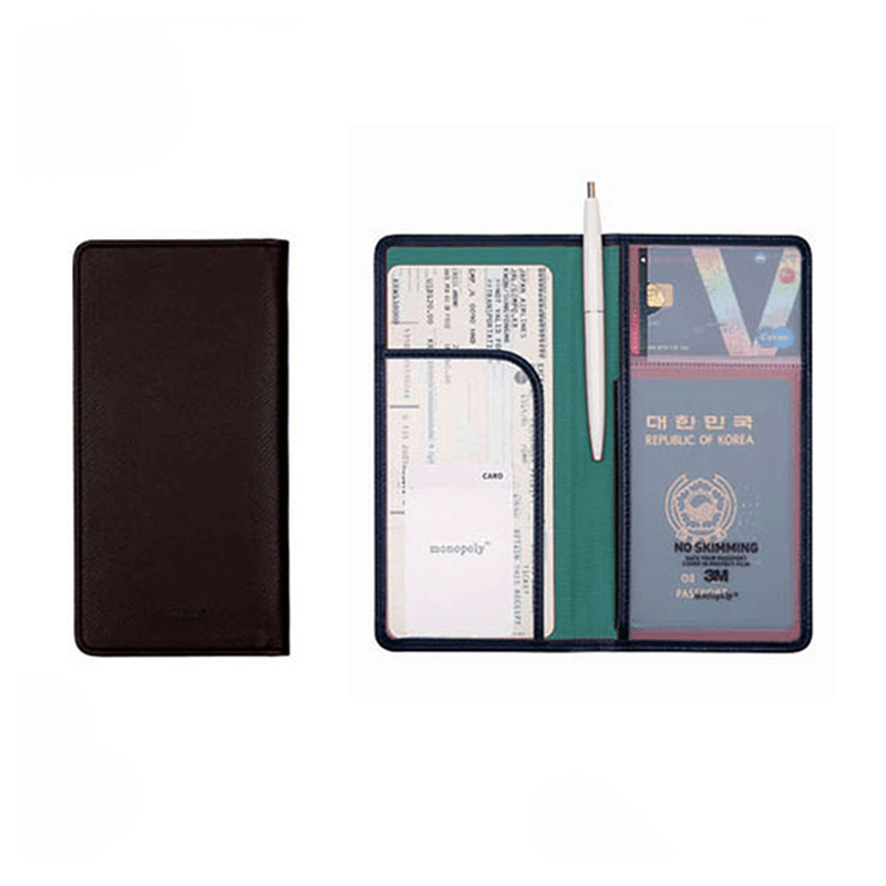 Honana HN-PB5 5 Colors Leather Passport Holder Travel Cards Case Cover Bag MRSLM