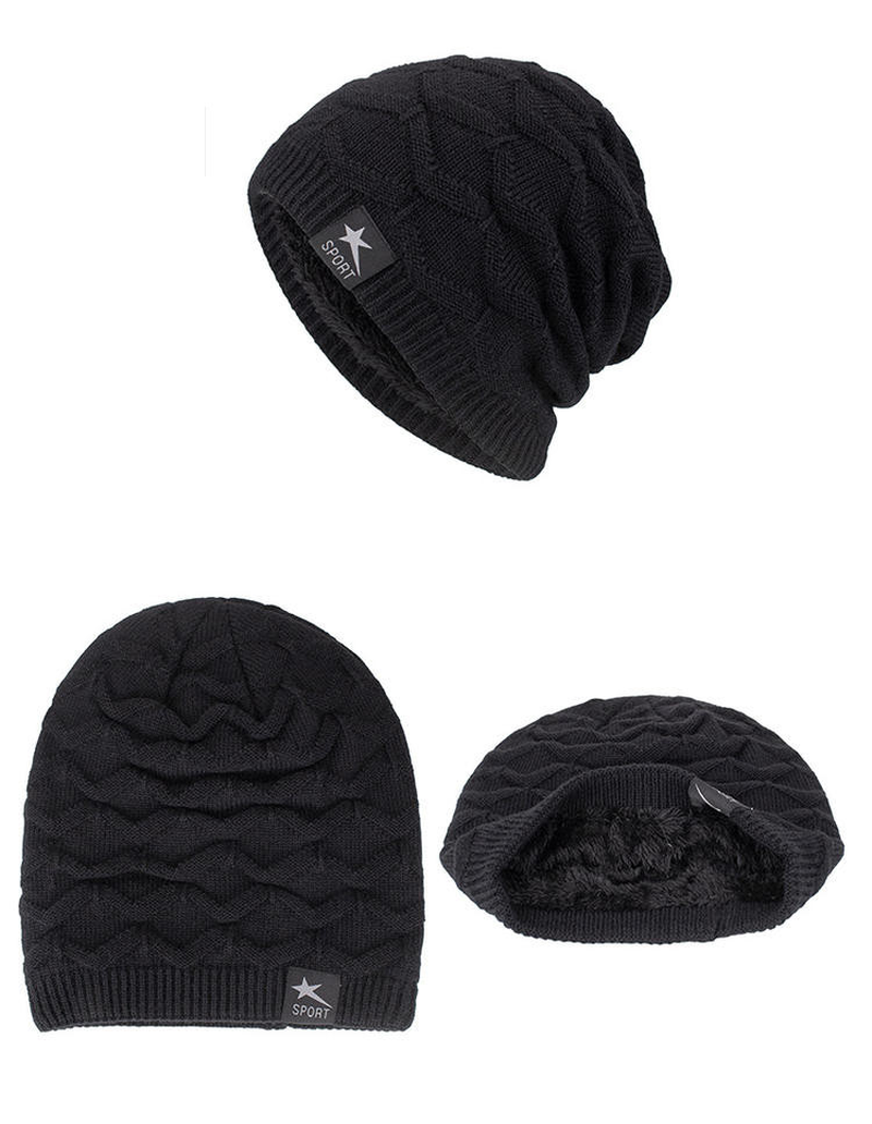 Men'S Knitted Woolen Thick Warm Toe Cap Sports Cap dylinoshop