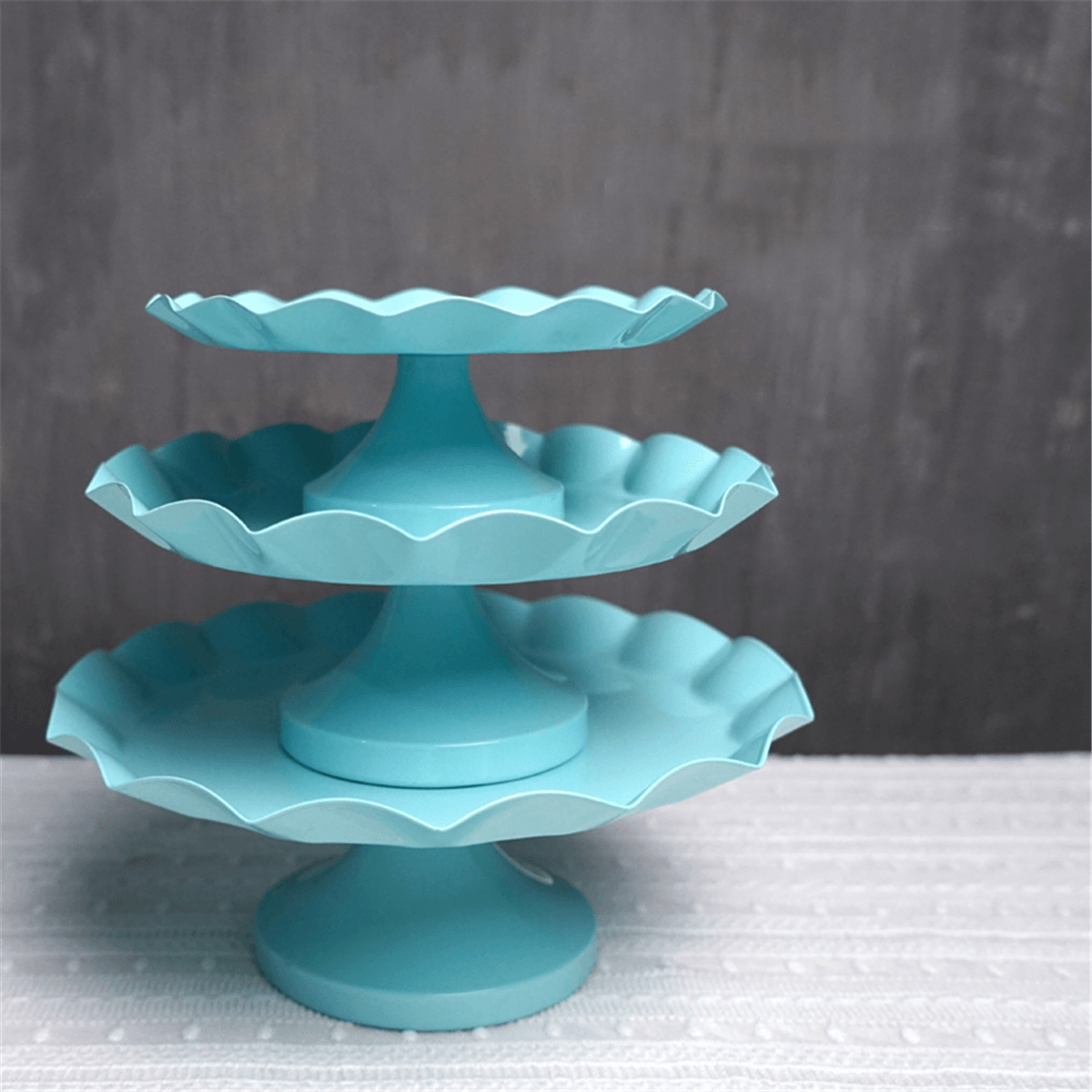 3 Size Blue round Cake Cupcake Stand Pedestal Dessert Holder Wedding Party Decorations MRSLM