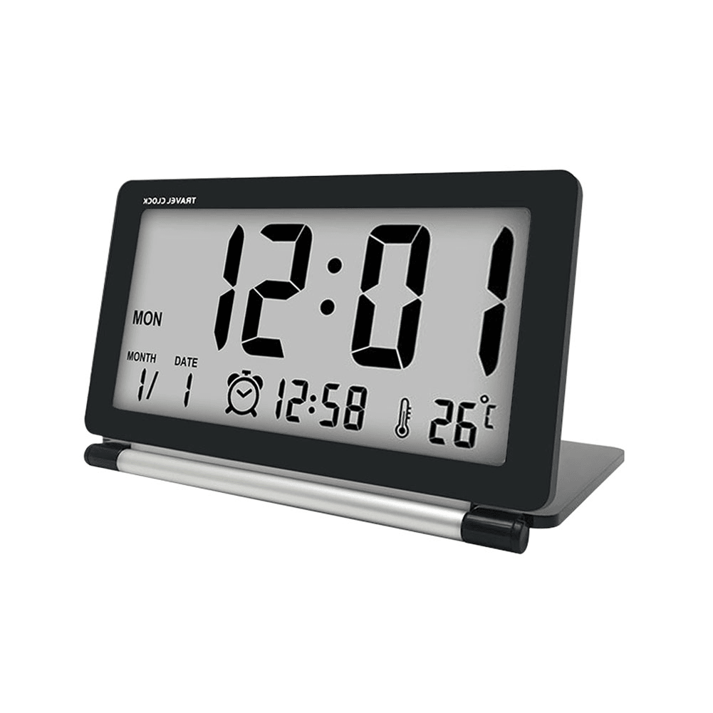 DC-11 Electronic Travel Alarm Clock Folding Desk Clock with Temperature Date Time Calendar MRSLM