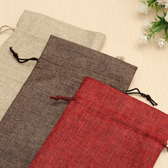 5PCS Natural Jute Burlap Vintage Wedding Favours Hessian Wine Bottle Bags Gift MRSLM