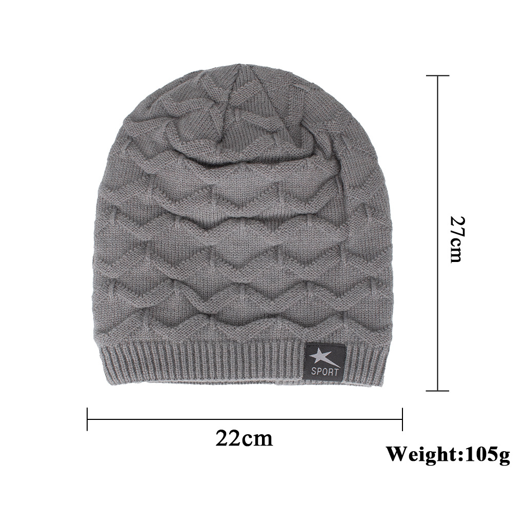 Men'S Knitted Woolen Thick Warm Toe Cap Sports Cap dylinoshop