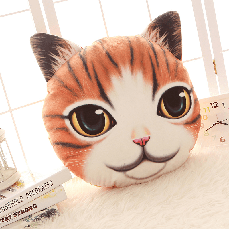 Creative Funny 3D Dog Cat Head Pillow PP Cotton Simulation Animal Cushion Birthay Gift Trick Toys MRSLM