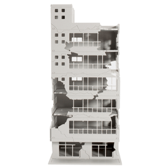 Scale 1/144 White Battle Corner Ruined Building Model Building for Home Decoration MRSLM