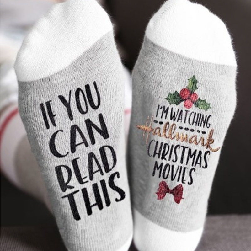 Casual Cotton Tube Socks with Buzzword Letters dylinoshop