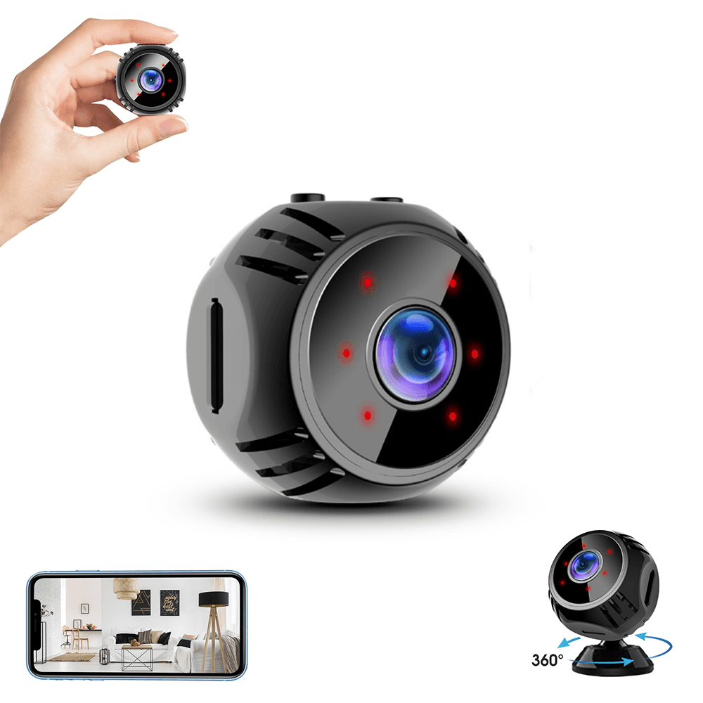 W8 1080P 360° WIFI USB Mini IP Camera Hotspot Connection Infra Night Vision Alarm Push 2 in 1 Wireless Small Recorder Surveillance Camera MRSLM