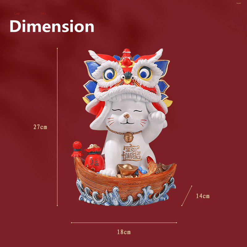 Yazun YZ3696 New Chinese Style Ornament Resin Crafts Desktop Simple Crafts Lucky Cat Gift Box Packaging MRSLM