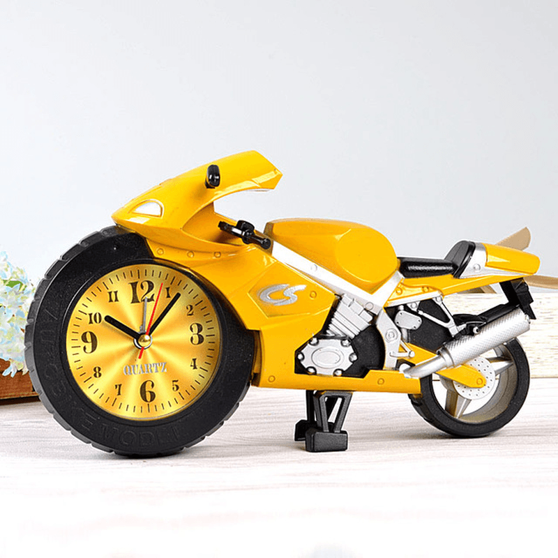 Creative Lazy Student Kids Cartoon Portable Clock Personality Bedroom Mini Clock Motorcycle A MRSLM