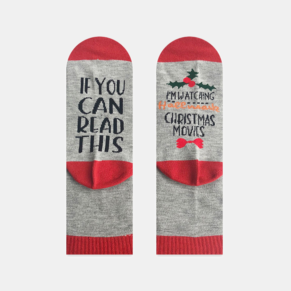 Casual Cotton Tube Socks with Buzzword Letters dylinoshop