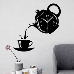 Emoyo ECY018 DIY Creative Teapot Head Wall Clock Animal Wall Clock for Home Office Decorations MRSLM