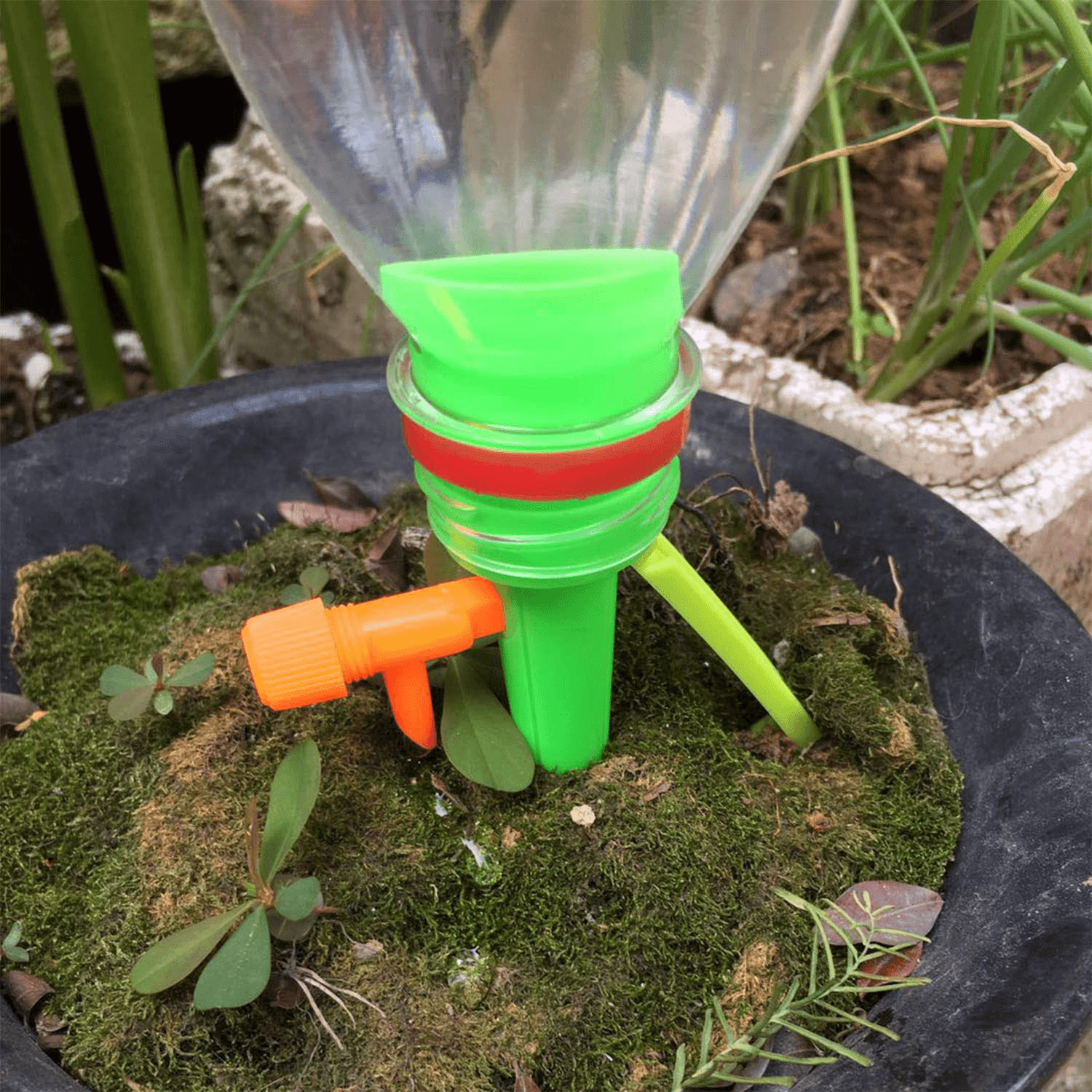 6Pcs/12Pcs Upgraded Automatic Watering Device Adjustable Water Flow Dripper with Switch Control Valve Bracket Design DIY Drip Irrigation for Plants Indoor Household Waterers Bottle MRSLM