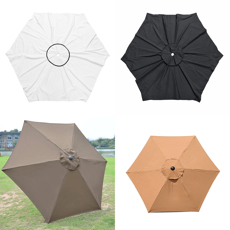 GREATT Outdoor 1.95M 6FT Patio Sun Umbrella Cover 6RIB Replacement Polyester Canopy Garden Parasol MRSLM