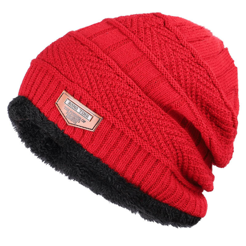 Men'S plus Fleece Knitted Hat Ladies dylinoshop