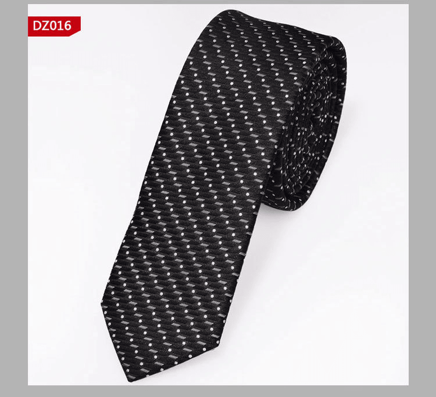 British Style Polyester Yarn Dyed Male 5Cm Narrow Tie dylinoshop