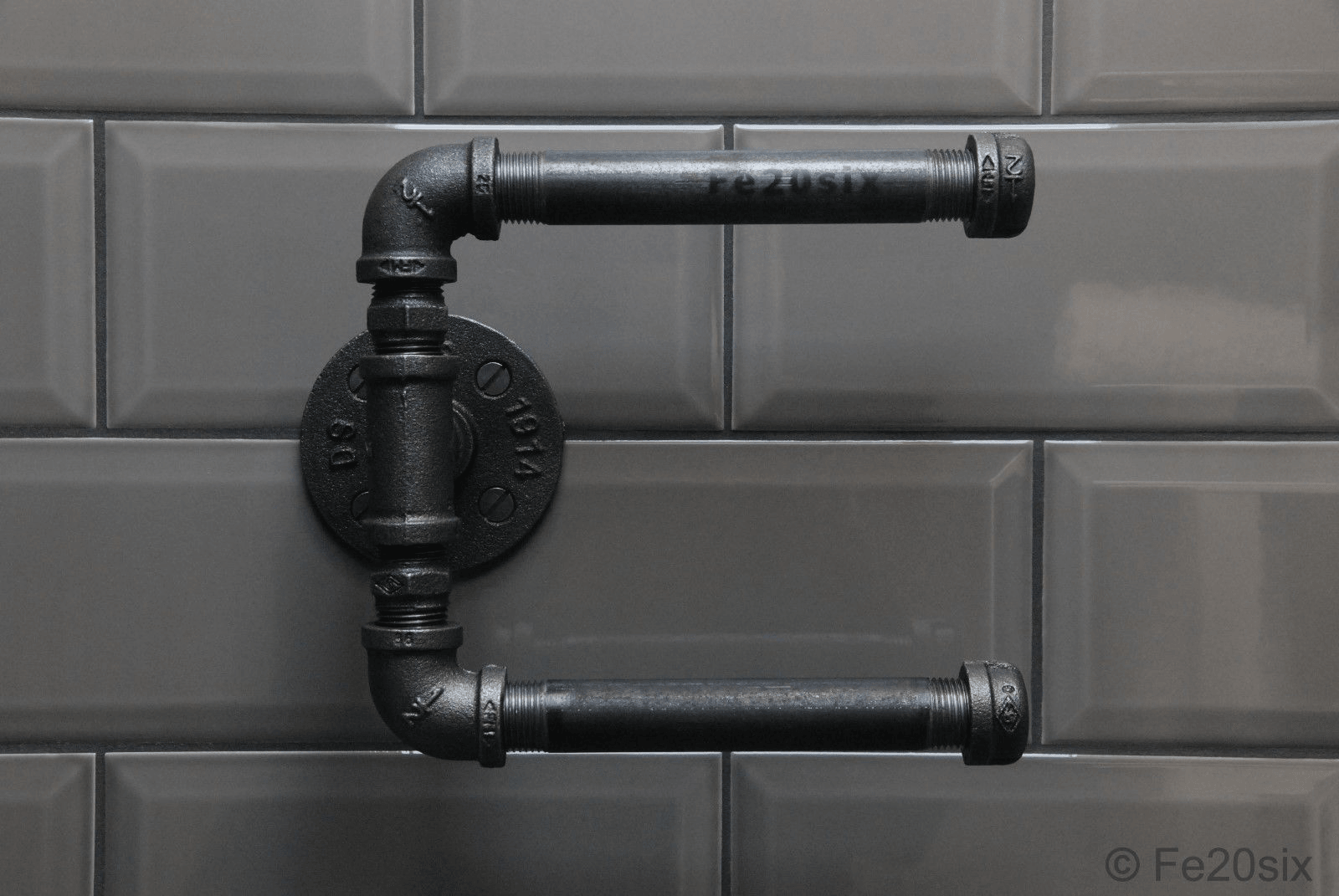 Urban Industrial Retro Steampunk Pipe Antique Double Toilet Roll Holder Paper Shelf Holder MRSLM