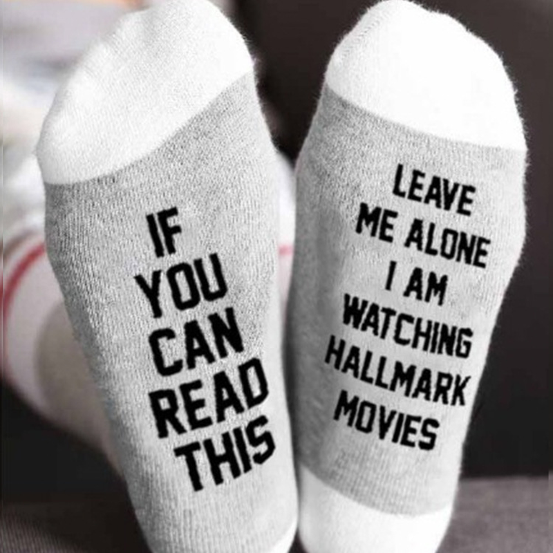 Casual Cotton Tube Socks with Buzzword Letters dylinoshop