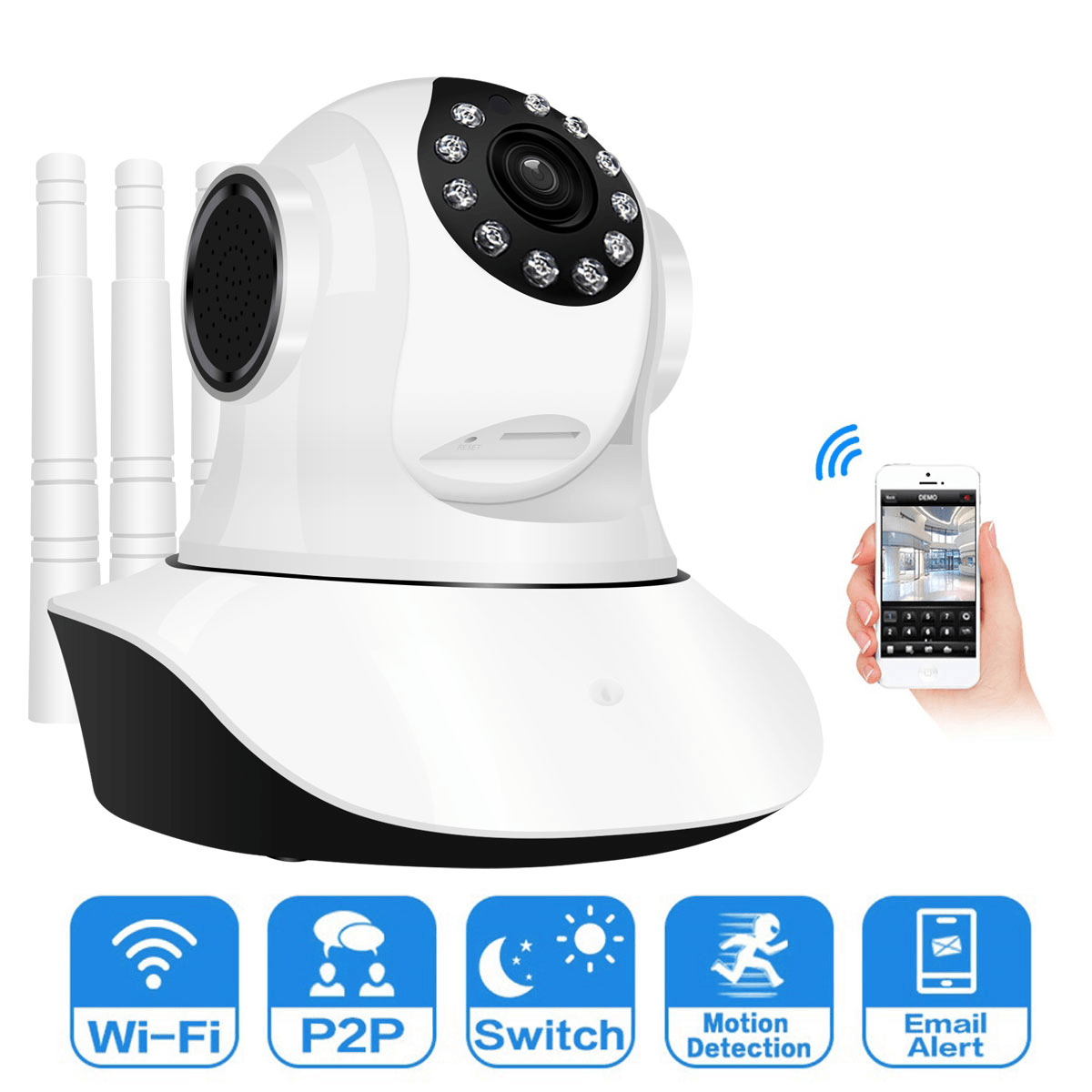 Jooan C6C HD 1080P WIFI IP Camera 11 LED PT 360° Built-In Antenna IP Camera Moving Detection Two-Way Audio Baby Monitors MRSLM