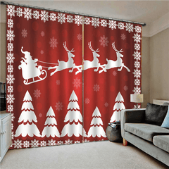 132*160Cm Christmas Printed Curtains Blackout Window Curtains for Living Room Christmas Decoration dylinoshop