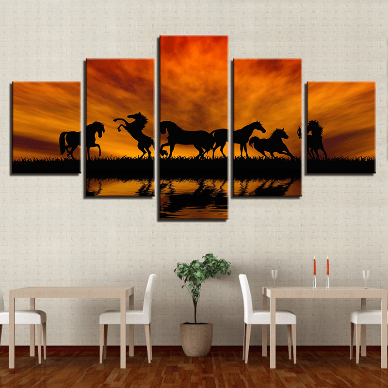 5PCS Large Huge Modern Wall Art Oil Painting Picture Print Unframed Home Decor Wall Sticker MRSLM