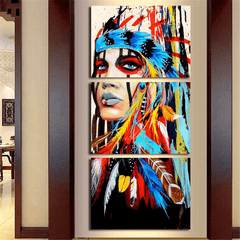 3Pcs Set Indian Woman Canvas Paintings Print Picture Modern Art Wall Home MRSLM