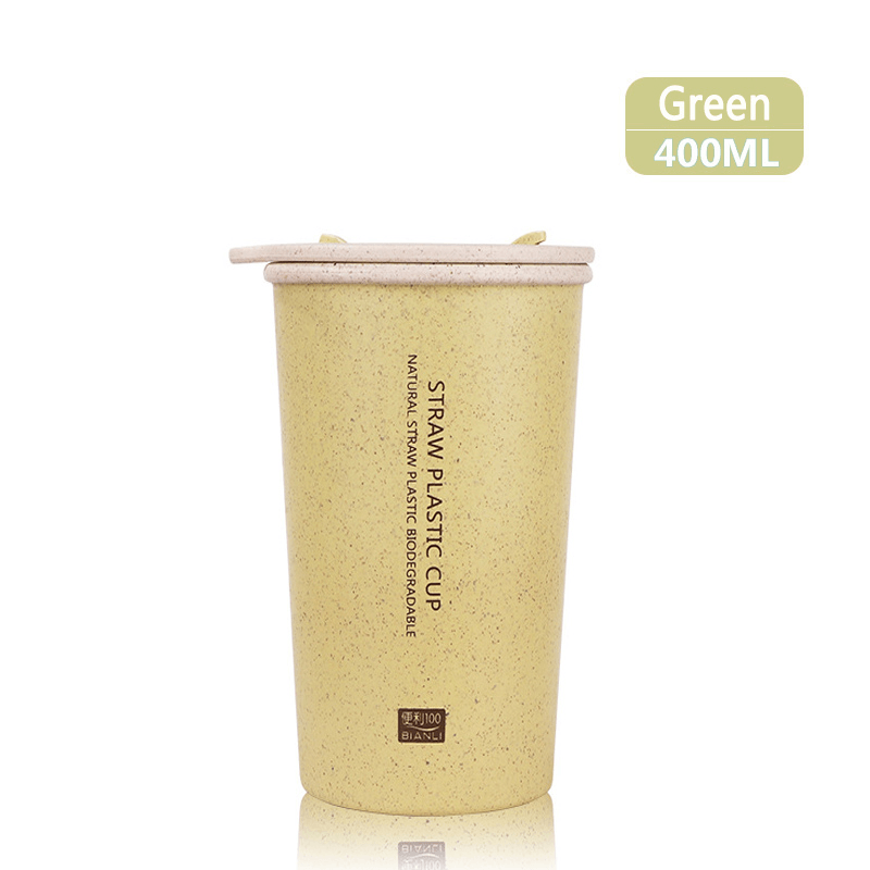 KC-WHE03 300Ml/400Ml Wheat Fiber Double Layer Insulation Mug Student Cup Creative Water Bottle MRSLM