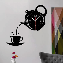 Emoyo ECY018 DIY Creative Teapot Head Wall Clock Animal Wall Clock for Home Office Decorations MRSLM