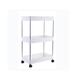 3/4 Tier Organizer Trolley Cart Utility Rolling Storage Rack Holders Saver Hooks MRSLM