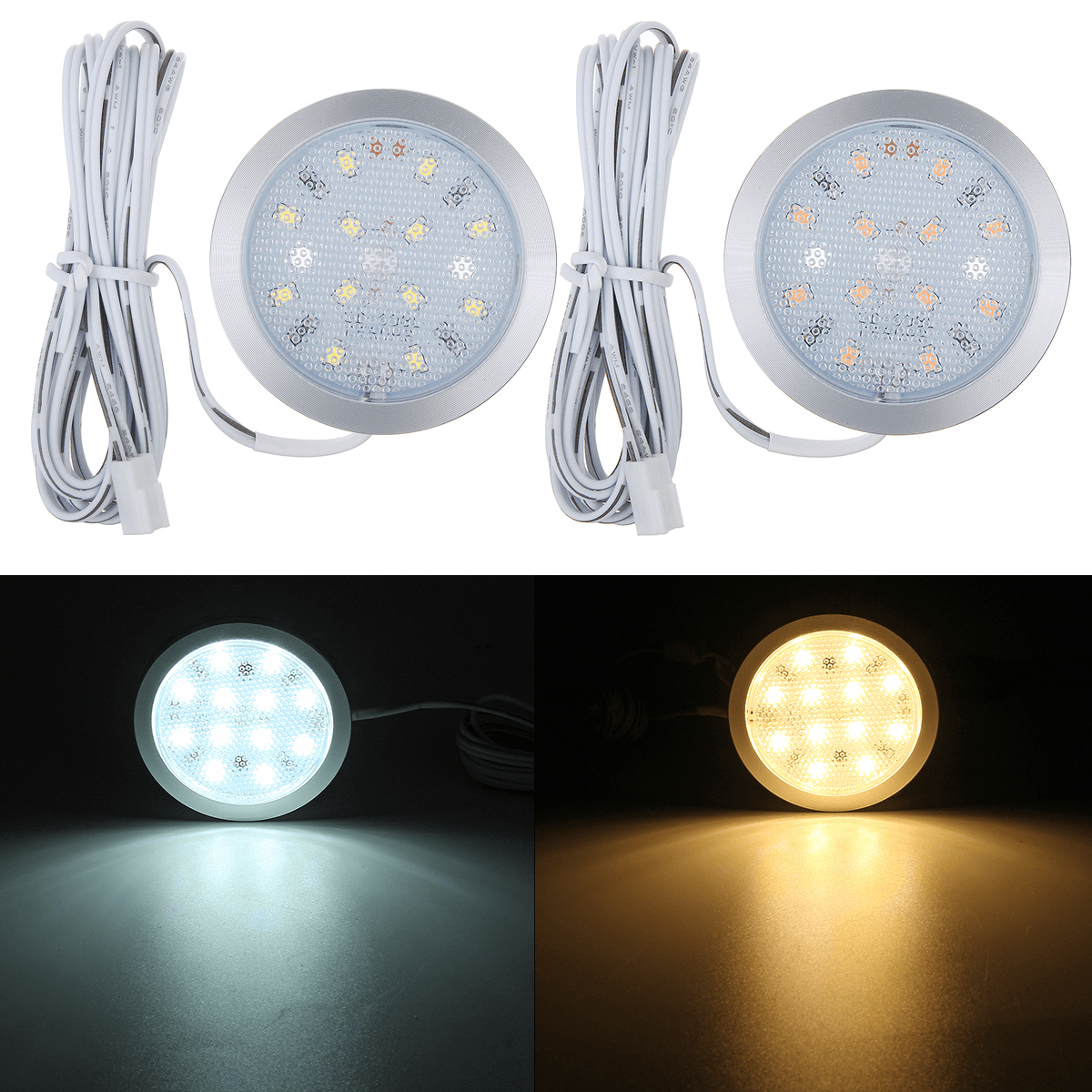 10PCS 12V LED Interior Lamp Cabinet Light Downlight with Remote Control for VW T4 T5 dylinoshop