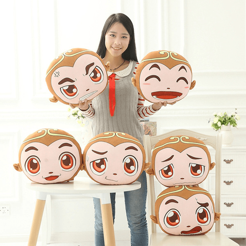 Funny Expression Cartoon Monkey Throw Pillow Soft Plush Sofa Cushion Home Car Decoration MRSLM