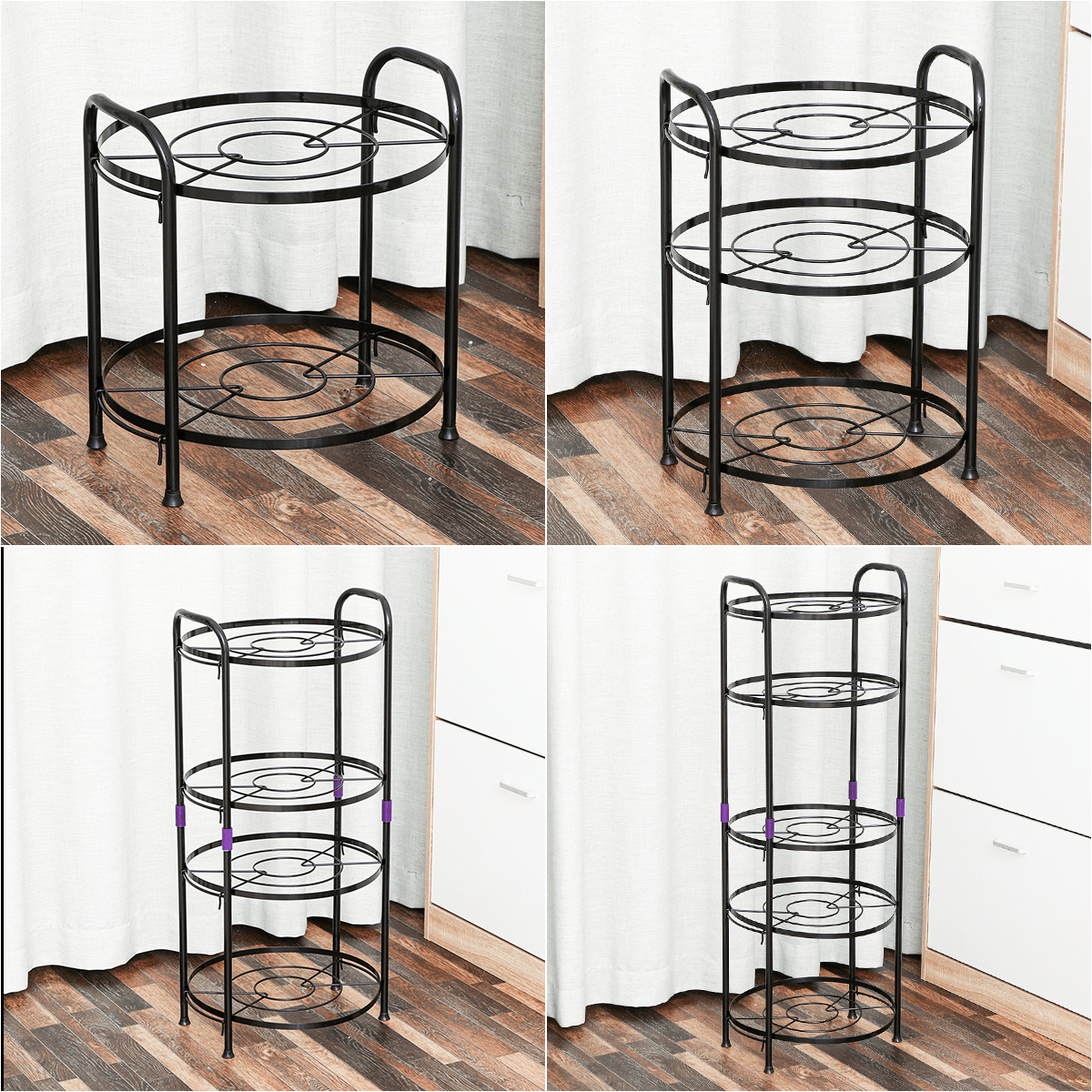 Pan Stand Pot Rack Holder Carbon Steel Cover Storage Shelf Kitchen Tool MRSLM