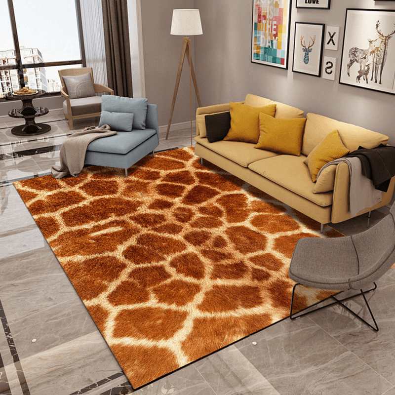 Anti-Slip Animal Fur Pattern Tatami Carpet Rug Living Room Bedroom Floor Mats MRSLM