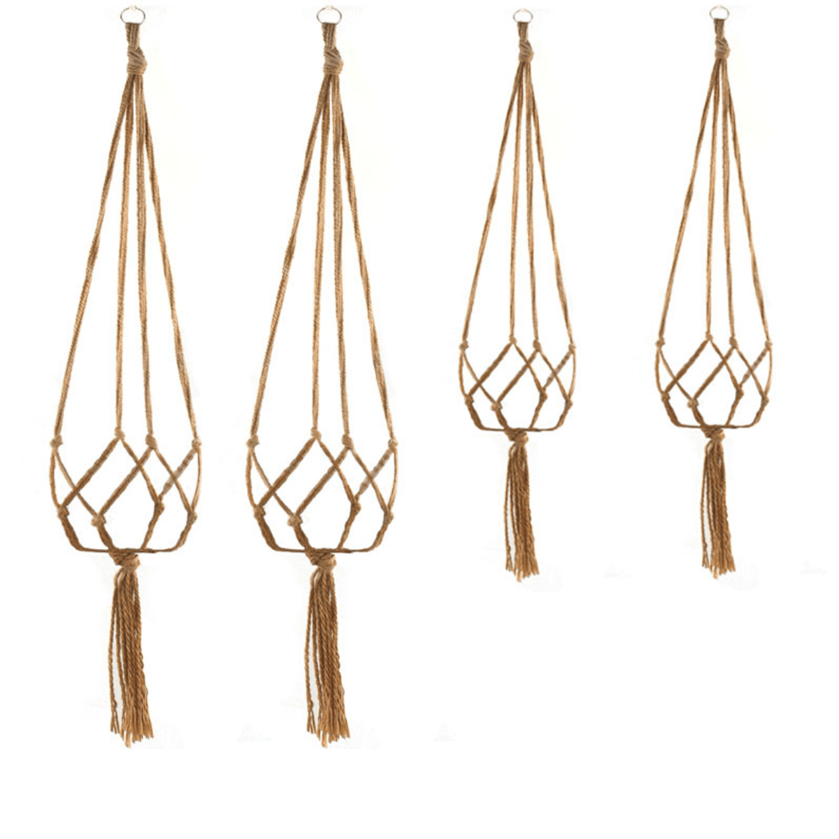 2Pcs Plant Flower Hanger Macrame Jute for Indoor Outdoor Ceiling Deck Balcony round and Square Pots MRSLM