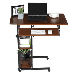 Office Laptop Desk Rolling Adjustable Portable Table Cart Computer Mobile Stand for Home Office MRSLM